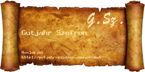 Gutjahr Szofron névjegykártya